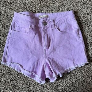 Altar'd State Purple Jean Shorts Frayed Hem